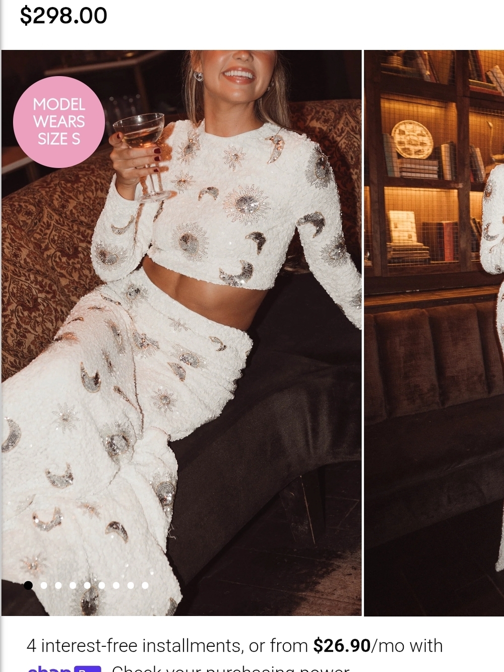 Show Me Your MuMu Last Call Top - Long Sleeve Celestial Sequin Crop Top